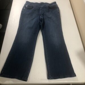 Belle by Kim Gravel Jeans Sz 12 Petite Bootcut Pull-on Y2K Style Comfort Stretch